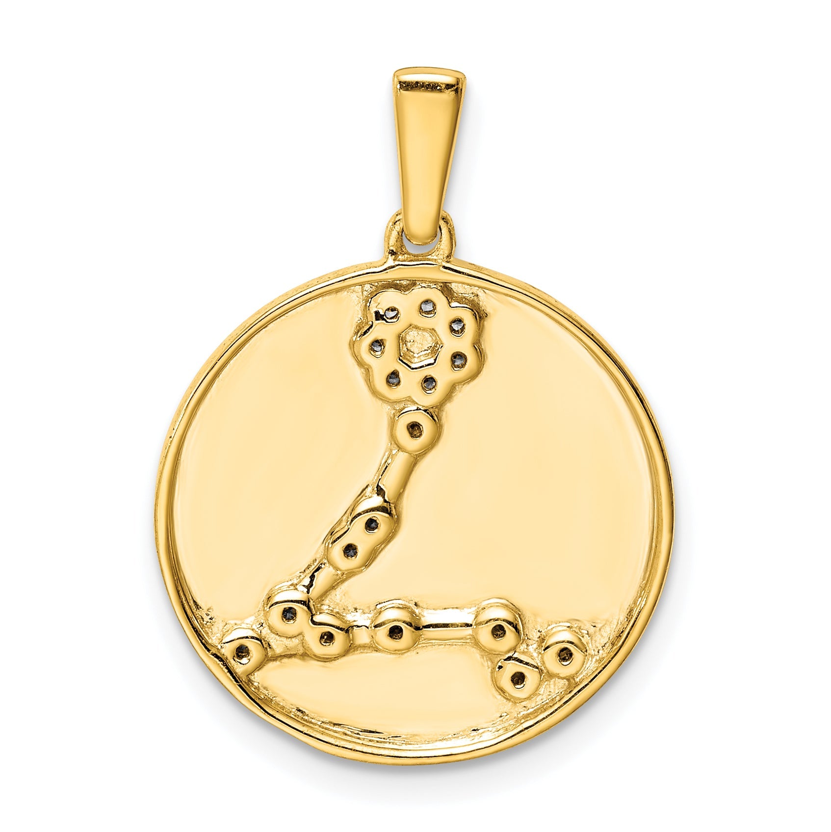Ss/Gold Plated Sterling Silver Gold-Plated & Cz Pisces Zodiac Pendant