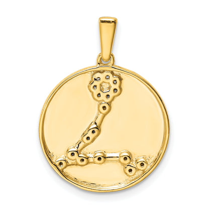 Ss/Gold Plated Sterling Silver Gold-Plated & Cz Pisces Zodiac Pendant
