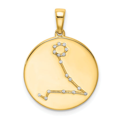 Ss/Gold Plated Sterling Silver Gold-Plated & Cz Pisces Zodiac Pendant