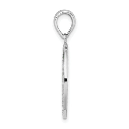 Sterling Silver De-Ani Rhodium-Plated Polished Enameled Tree Of Life Pendant