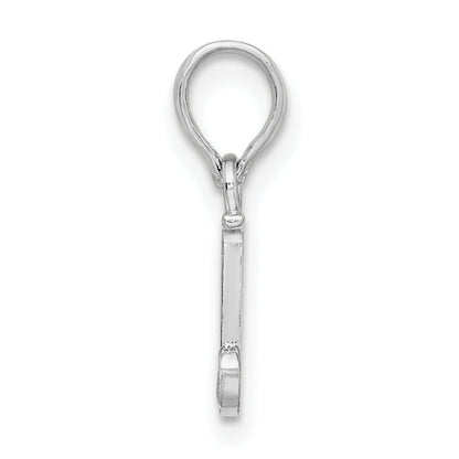 Sterling Silver Rhodium-Plated Polished Block Initial -J- Pendant