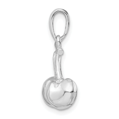 Sterling Silver De-Ani Rhodium-Plated Polished 3D Cherries Pendant