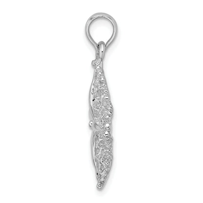 Sterling Silver De-Ani Rhodium-Plated Polished Cut-Out Filigree Starfish Pendant