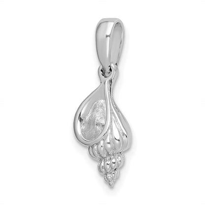 Sterling Silver De-Ani Rhodium-Plated Polished 3D Wentletrap Shell Pendant