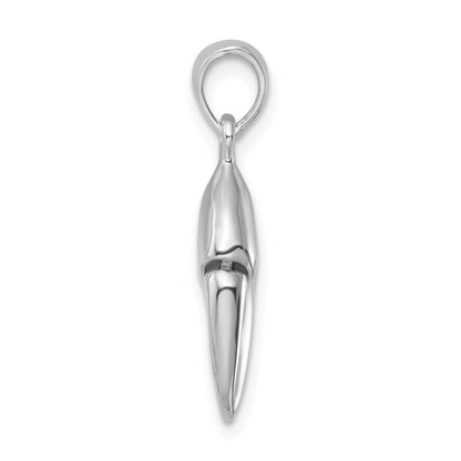 Sterling Silver De-Ani Rhodium-Plated 3D Moveable Lobster Claw Pendant