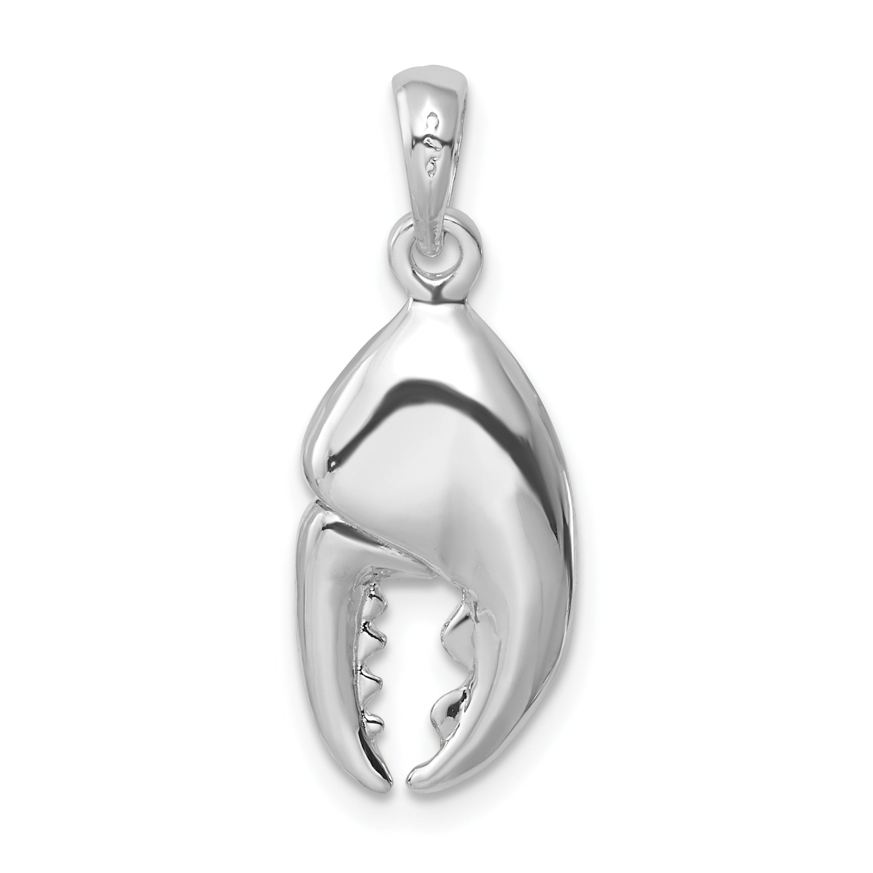 Sterling Silver De-Ani Rhodium-Plated 3D Moveable Lobster Claw Pendant