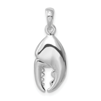Sterling Silver De-Ani Rhodium-Plated 3D Moveable Lobster Claw Pendant