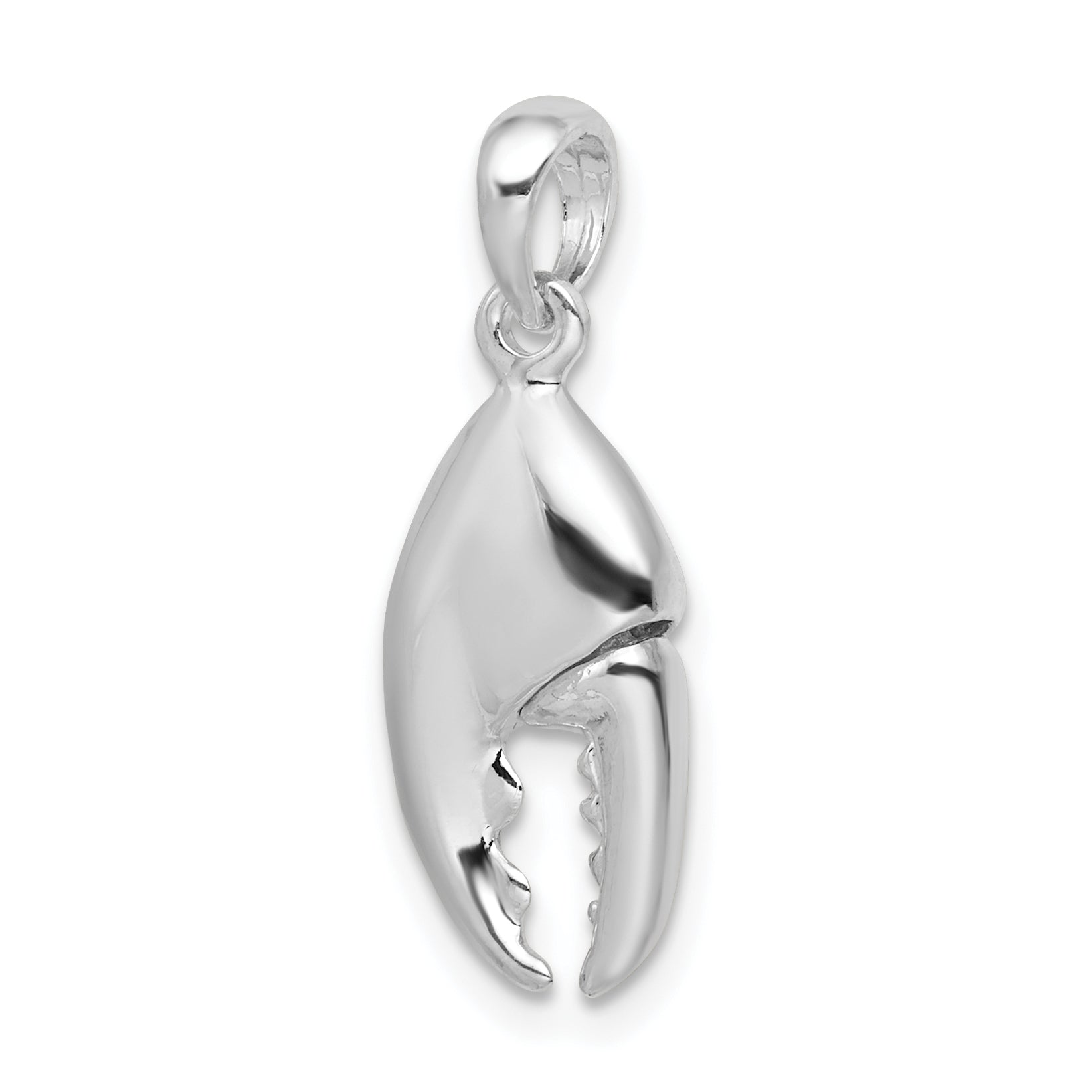 Sterling Silver De-Ani Rhodium-Plated 3D Moveable Lobster Claw Pendant