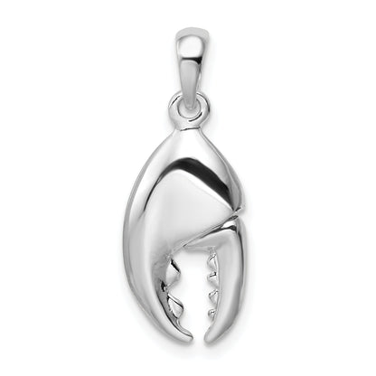 Sterling Silver De-Ani Rhodium-Plated 3D Moveable Lobster Claw Pendant