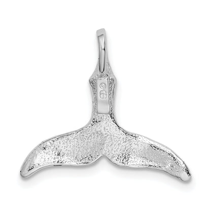 Sterling Silver De-Ani Rhodium-Plated Polished Whale Tail Pendant
