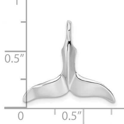 Sterling Silver De-Ani Rhodium-Plated Polished Whale Tail Pendant