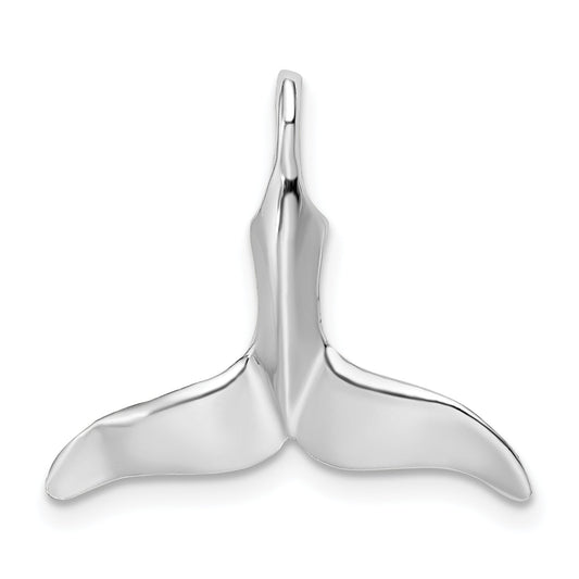 Sterling Silver De-Ani Rhodium-Plated Polished Whale Tail Pendant