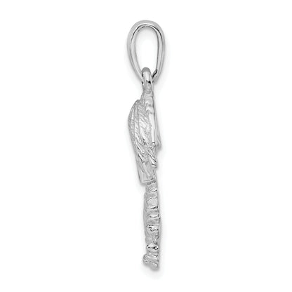 Sterling Silver De-Ani Rhodium-Plated Polished Palm Tree Pendant