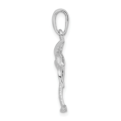 Sterling Silver De-Ani Rhodium-Plated Palm Tree With Textured Trunk Pendant