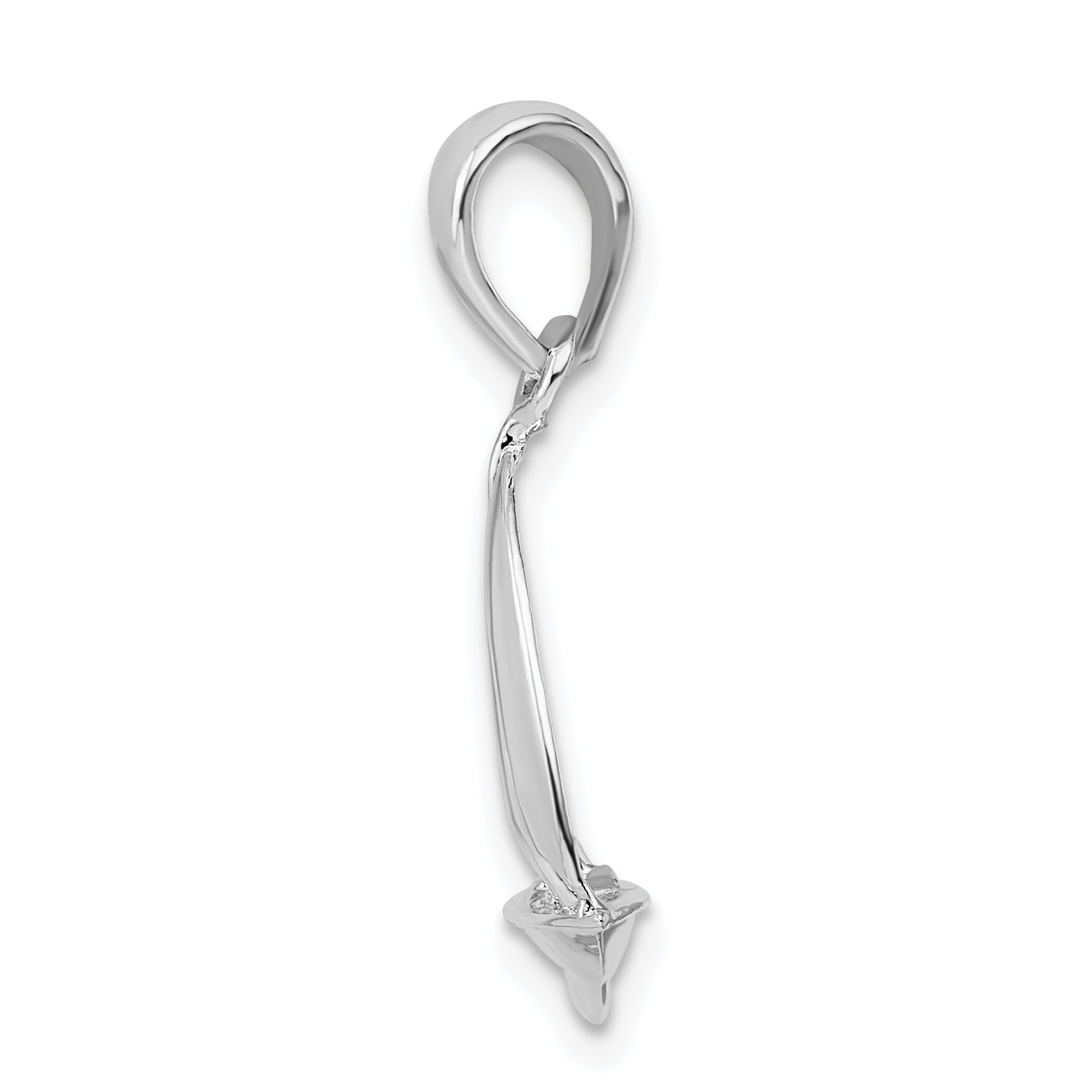 Sterling Silver De-Ani Rhodium-Plated Polished 3D Sailboat Pendant
