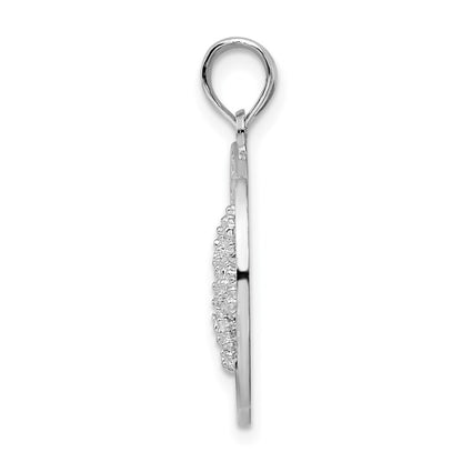 Sterling Silver De-Ani Rhodium-Plated Textured Turks And Caicos With Starfish Pendant