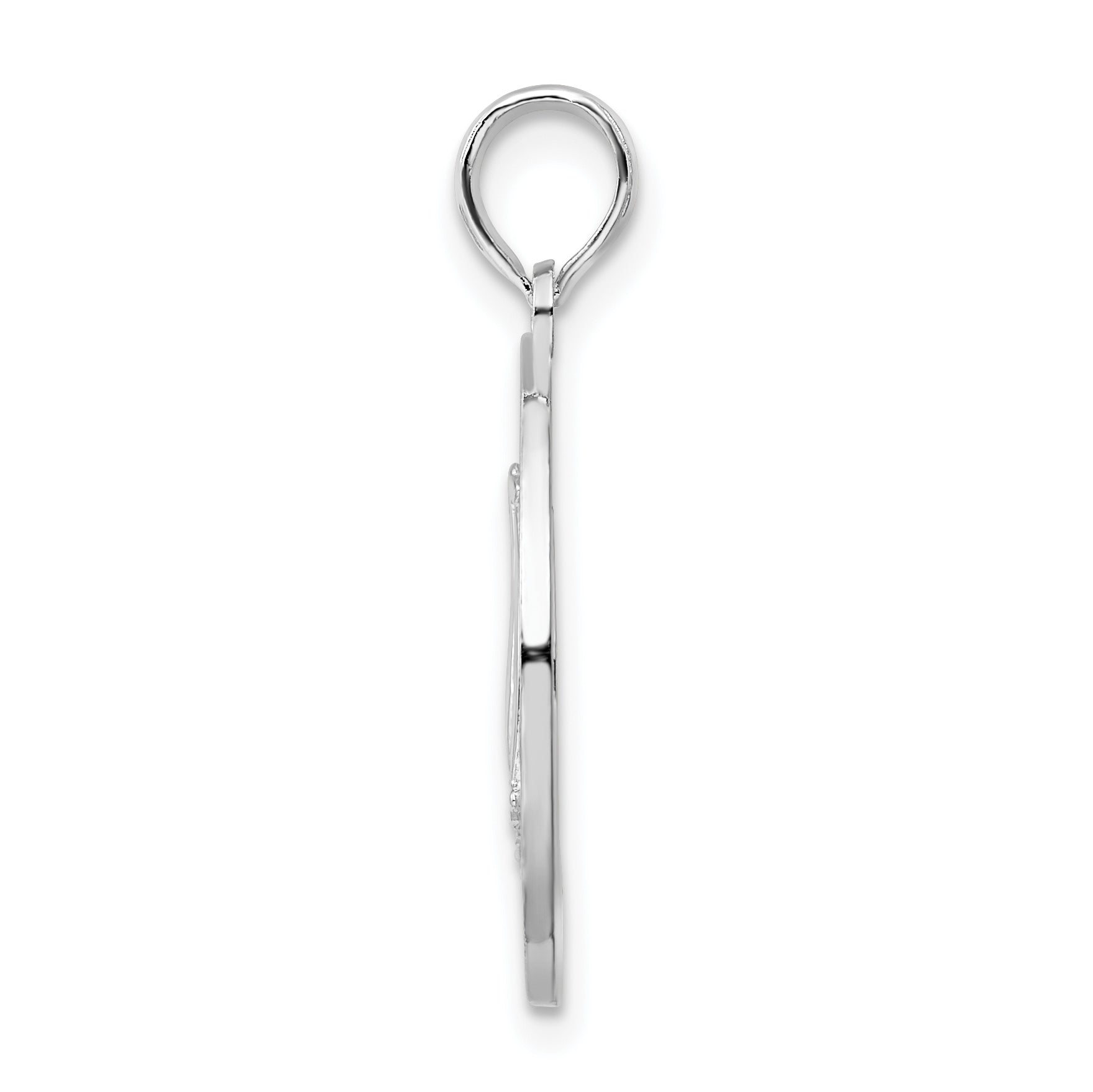 Sterling Silver De-Ani Rhodium-Plated Textured Turks And Caicos With Sailboat Pendant