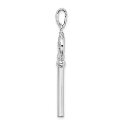 Sterling Silver De-Ani Rhodium-Plated 3D Key To My Heart Pendant