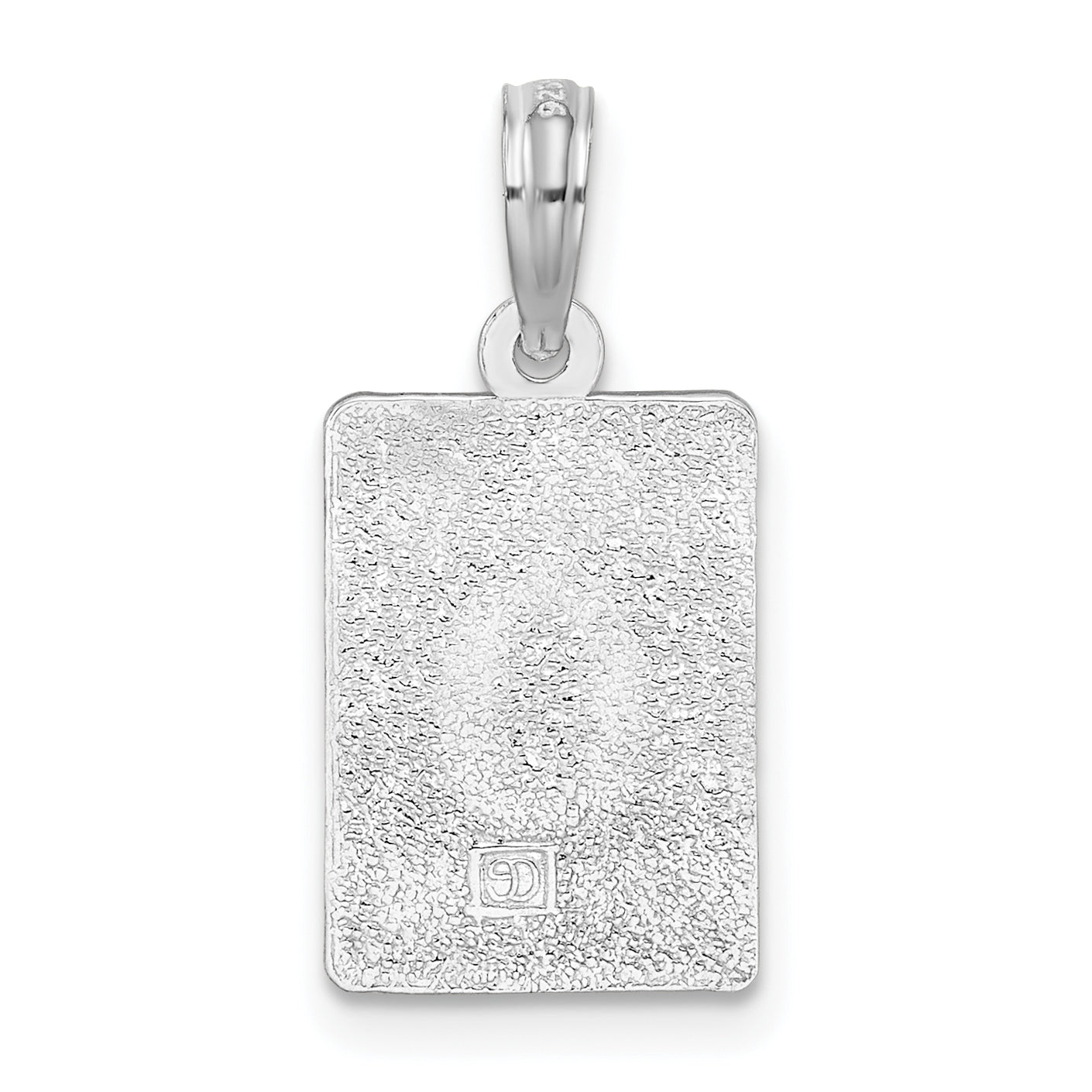 Sterling Silver De-Ani Rhodium-Plated Polished 0 Mile Marker Key West Pendant