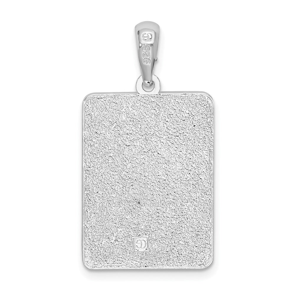 Sterling Silver De-Ani Rhodium-Plated Polished 0 Mile Marker Key West Pendant