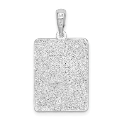 Sterling Silver De-Ani Rhodium-Plated Polished 0 Mile Marker Key West Pendant