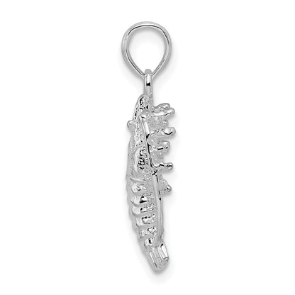 Sterling Silver De-Ani Rhodium-Plated Polished Small Florida Lobster Pendant