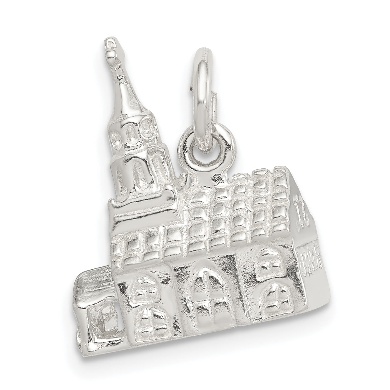 Sterling Silver 3-D Church Charm