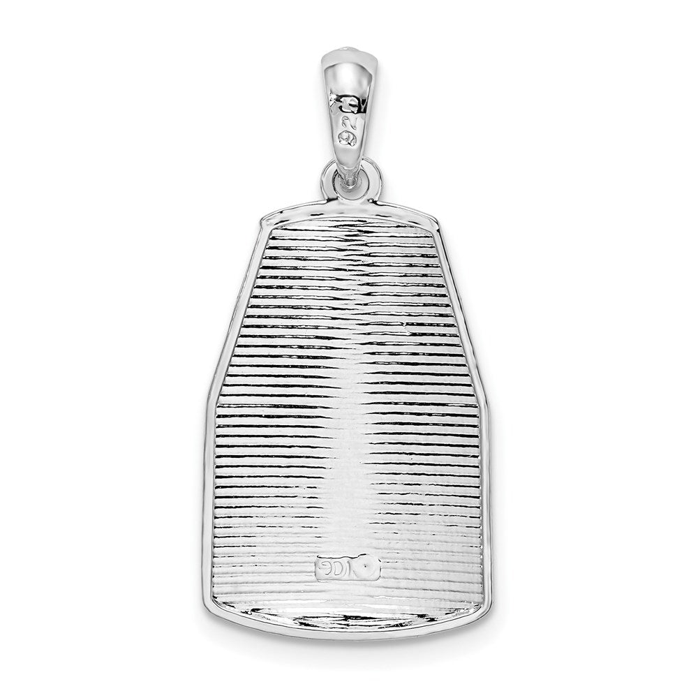 Sterling Silver De-Ani Rhodium-Plated Polished Large Key West Usa Pendant