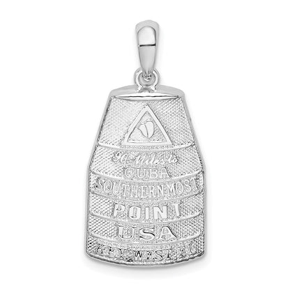 Sterling Silver De-Ani Rhodium-Plated Polished Large Key West Usa Pendant