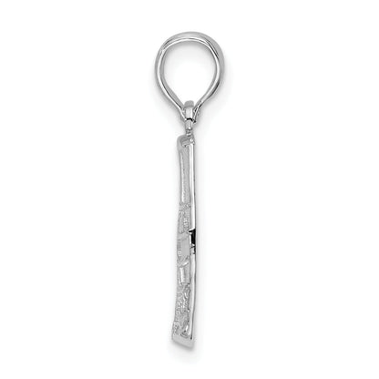 Sterling Silver De-Ani Rhodium-Plated Polished Small Key West Usa Pendant