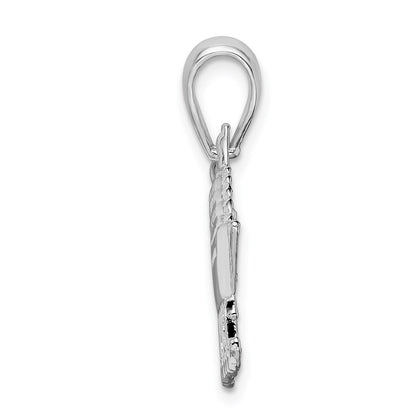 Sterling Silver De-Ani Rhodium-Plated Polished Key West Cruise Ship Pendant