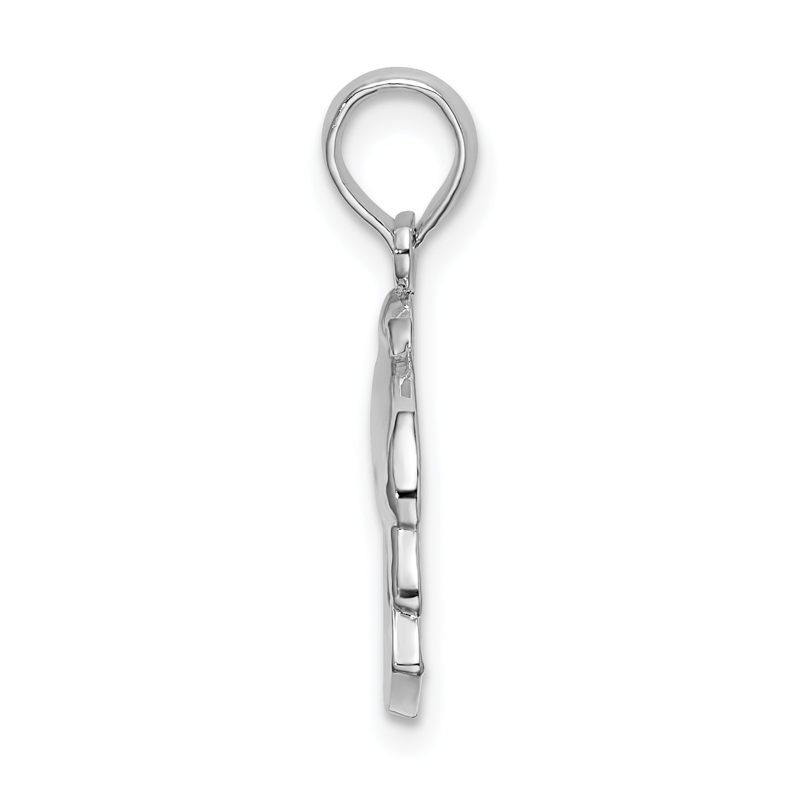 Sterling Silver De-Ani Rhodium-Plated Polished Key West Dolphin Pendant