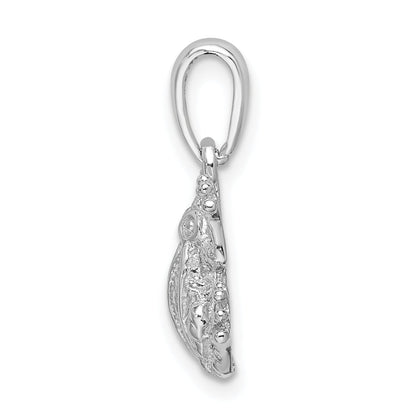 Sterling Silver De-Ani Rhodium-Plated Polished Frog Pendant