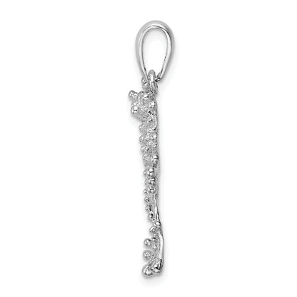 Sterling Silver De-Ani Rhodium-Plated Polished Jumping Frog Pendant