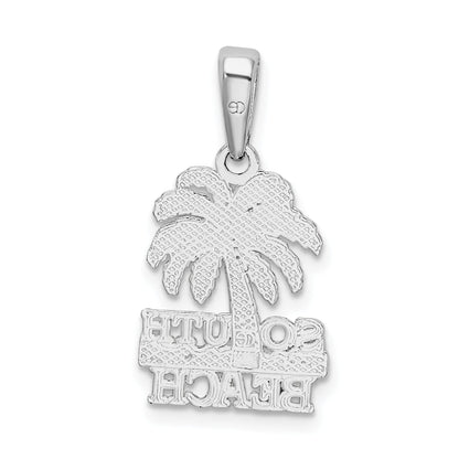 Sterling Silver De-Ani Rhodium-Plated Polished South Beach Palm Tree Pendant