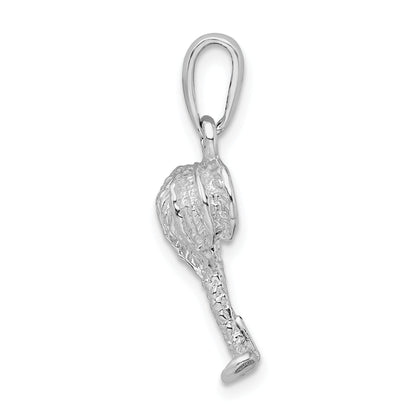 Sterling Silver De-Ani Rhodium-Plated Polished Palm Tree With Coconuts Pendant