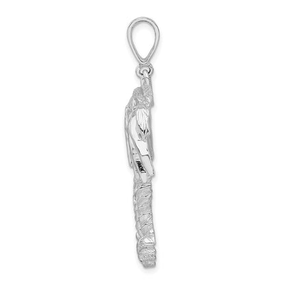Sterling Silver De-Ani Rhodium-Plated Polished Palm Trees Pendant