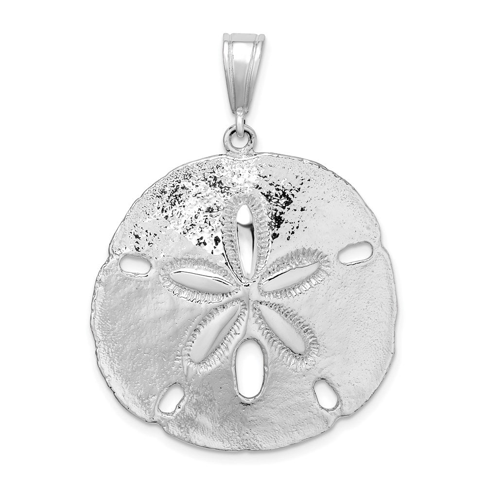 Sterling Silver De-Ani Rhodium-Plated Polished Sand Dollar Pendant