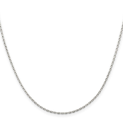 20 Inch Sterling Silver 1.5mm Beveled Oval Cable Chain Necklace
