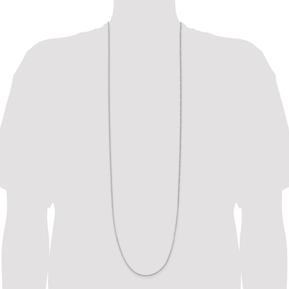 42 Inch Sterling Silver 1.5mm Beveled Oval Cable Chain Necklace