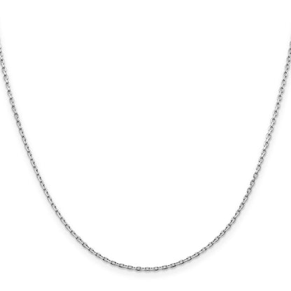 16 Inch Sterling Silver Rhodium-Plated 1.5mm Beveled Oval Cable Chain Necklace