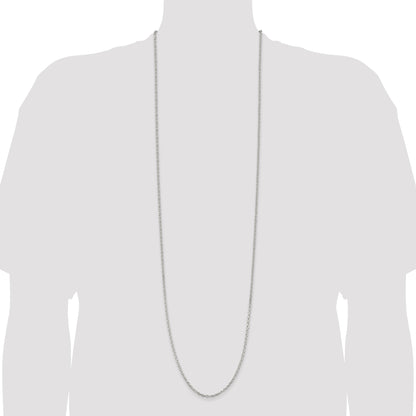 42 Inch Sterling Silver 2.75mm Beveled Oval Cable Chain Necklace