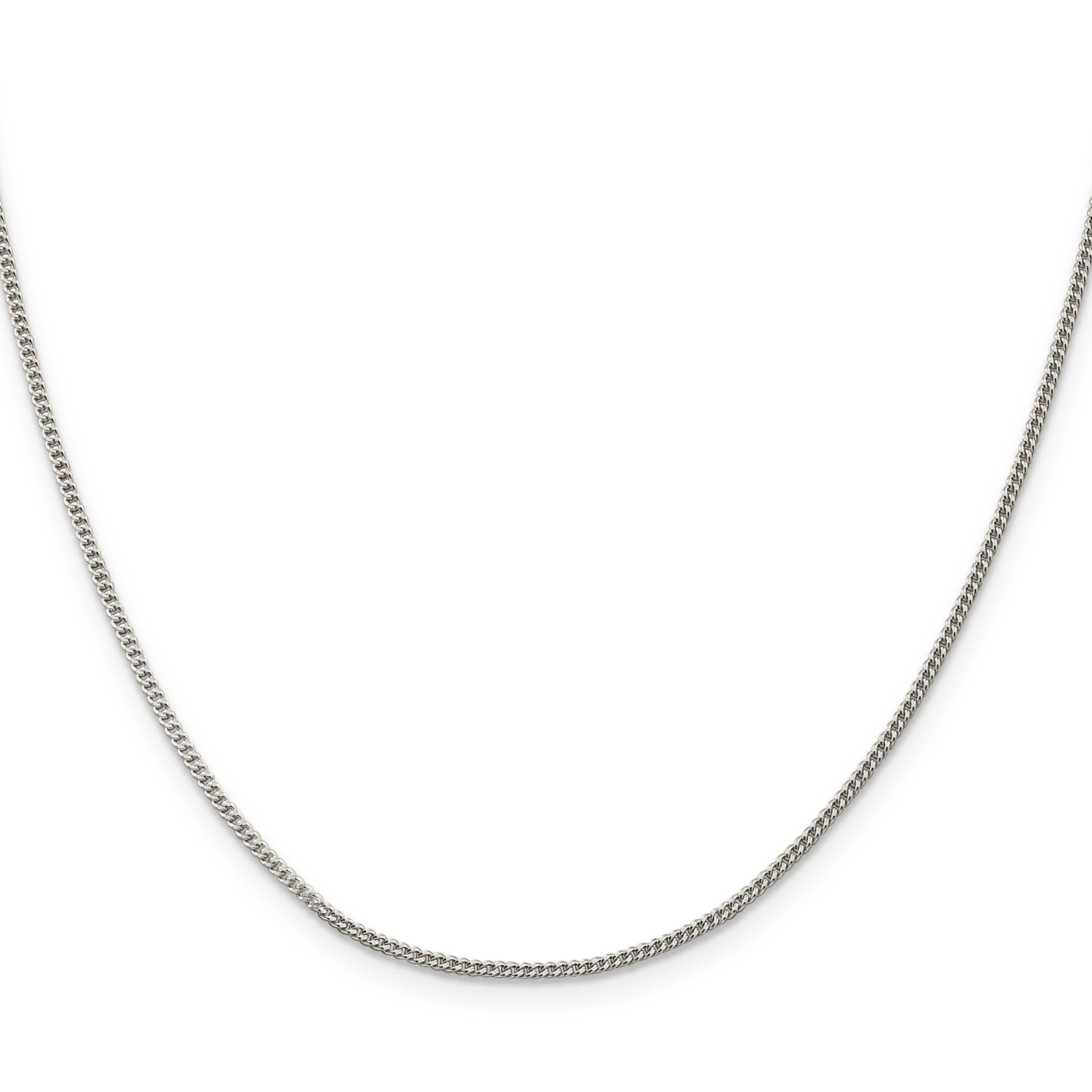 24 Inch Sterling Silver 1.5mm Curb Chain Necklace