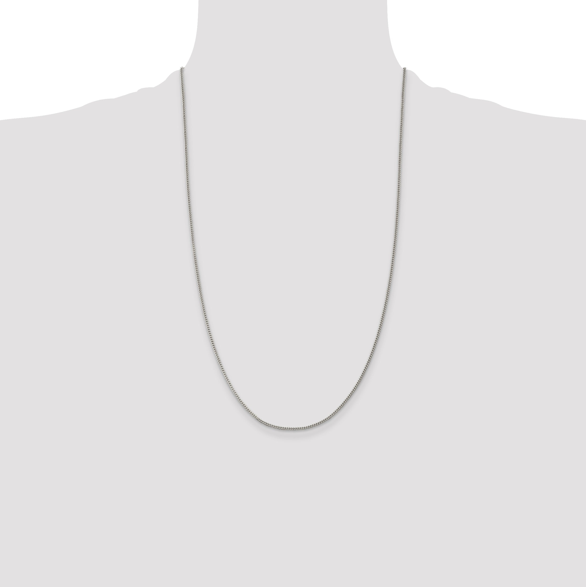 26 Inch Sterling Silver 1.5mm Curb Chain Necklace