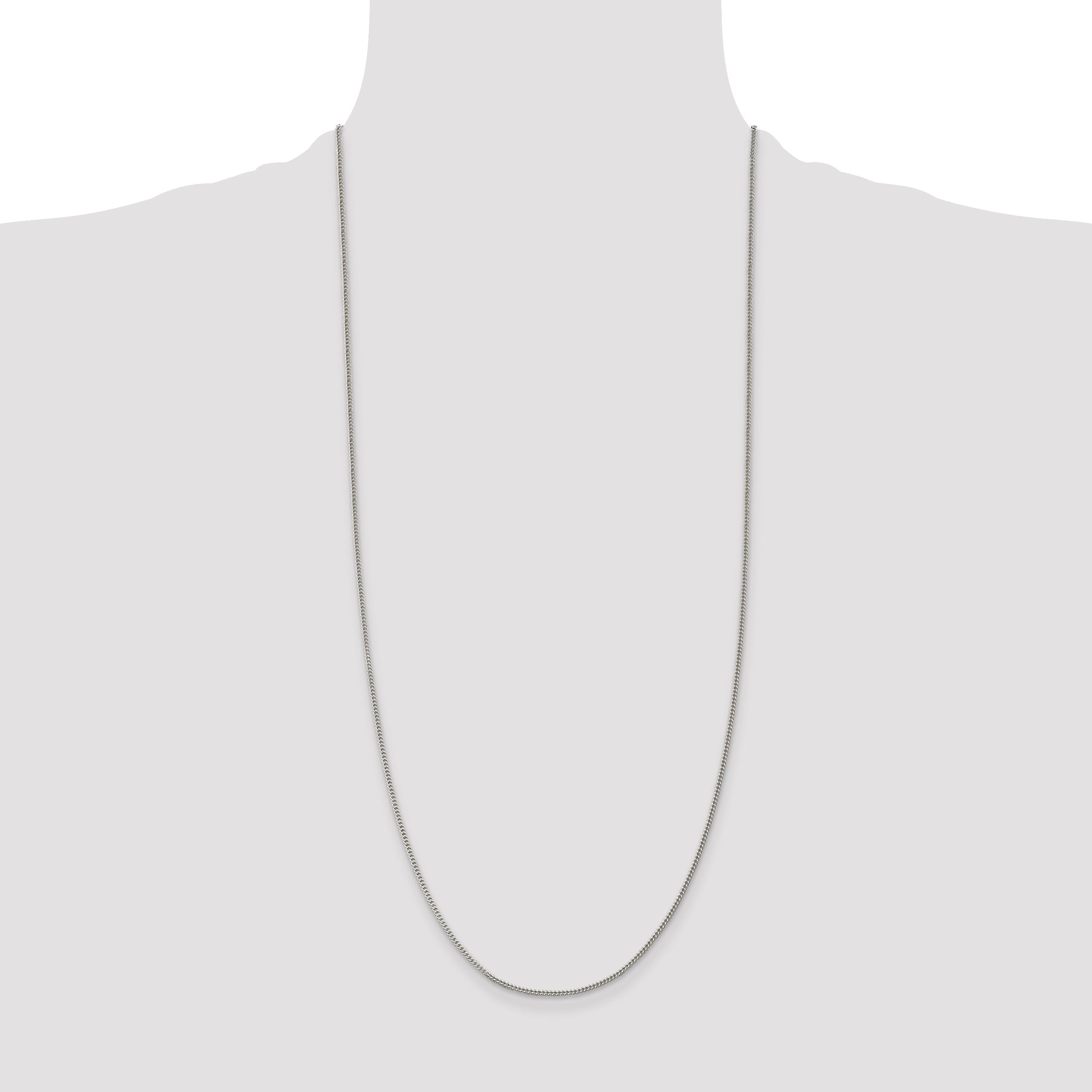30 Inch Sterling Silver 1.5mm Curb Chain Necklace