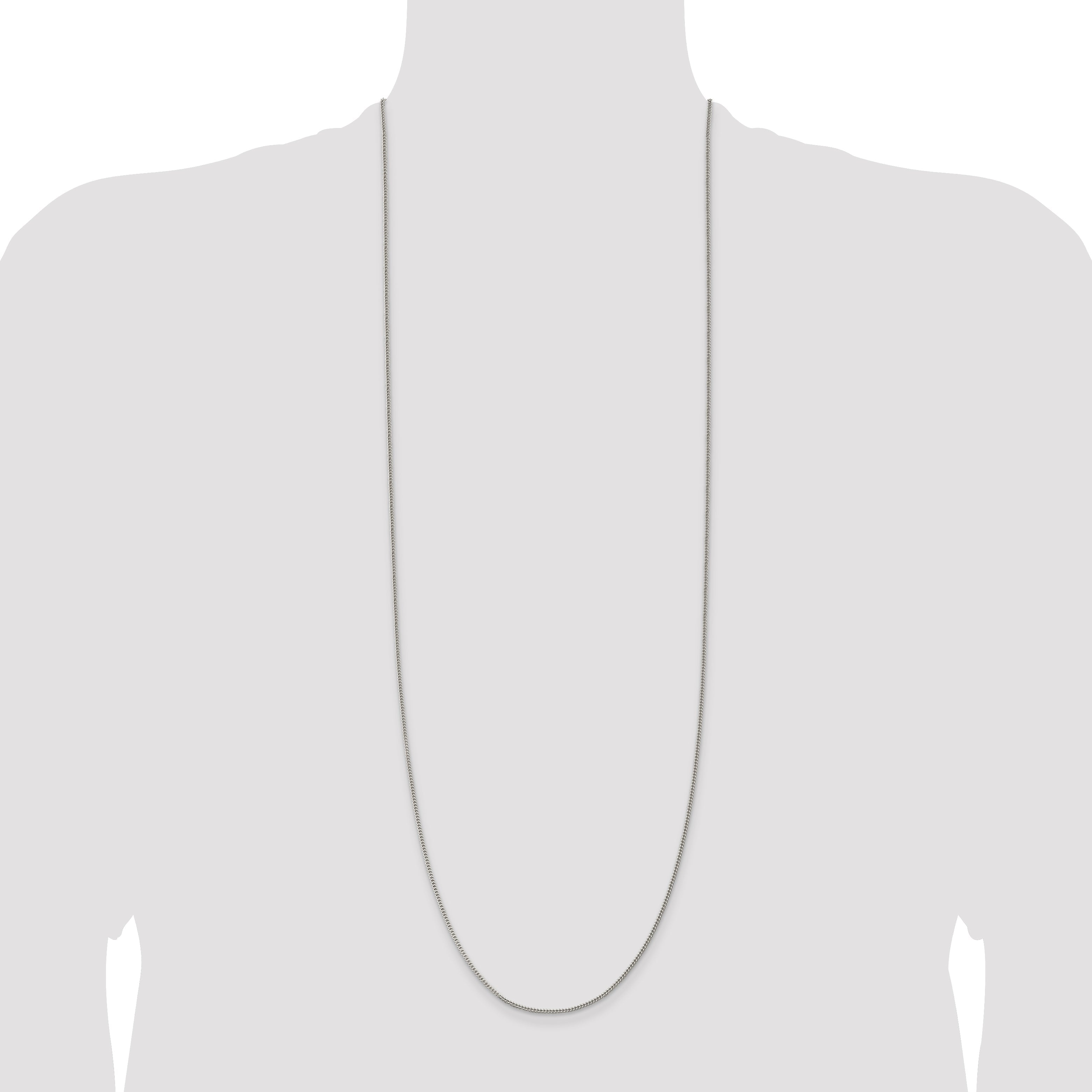 36 Inch Sterling Silver 1.5mm Curb Chain Necklace