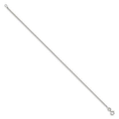 8 Inch Sterling Silver 1.5mm Curb Chain Bracelet