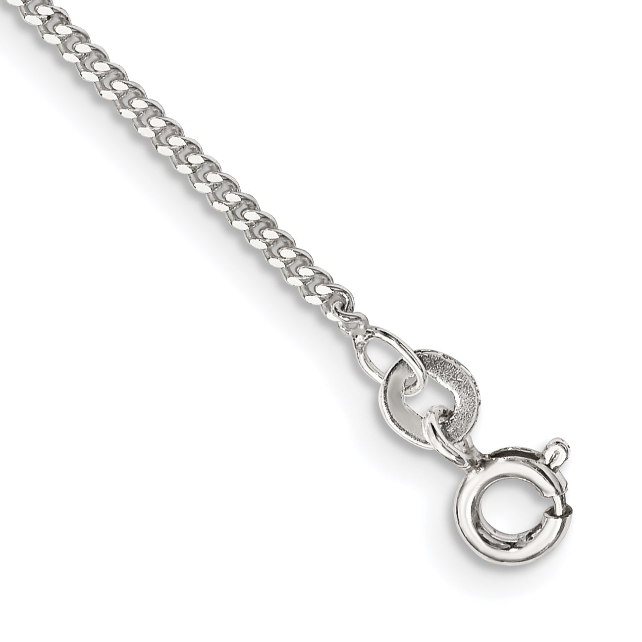 9 Inch Sterling Silver 1.5mm Curb Chain Anklet