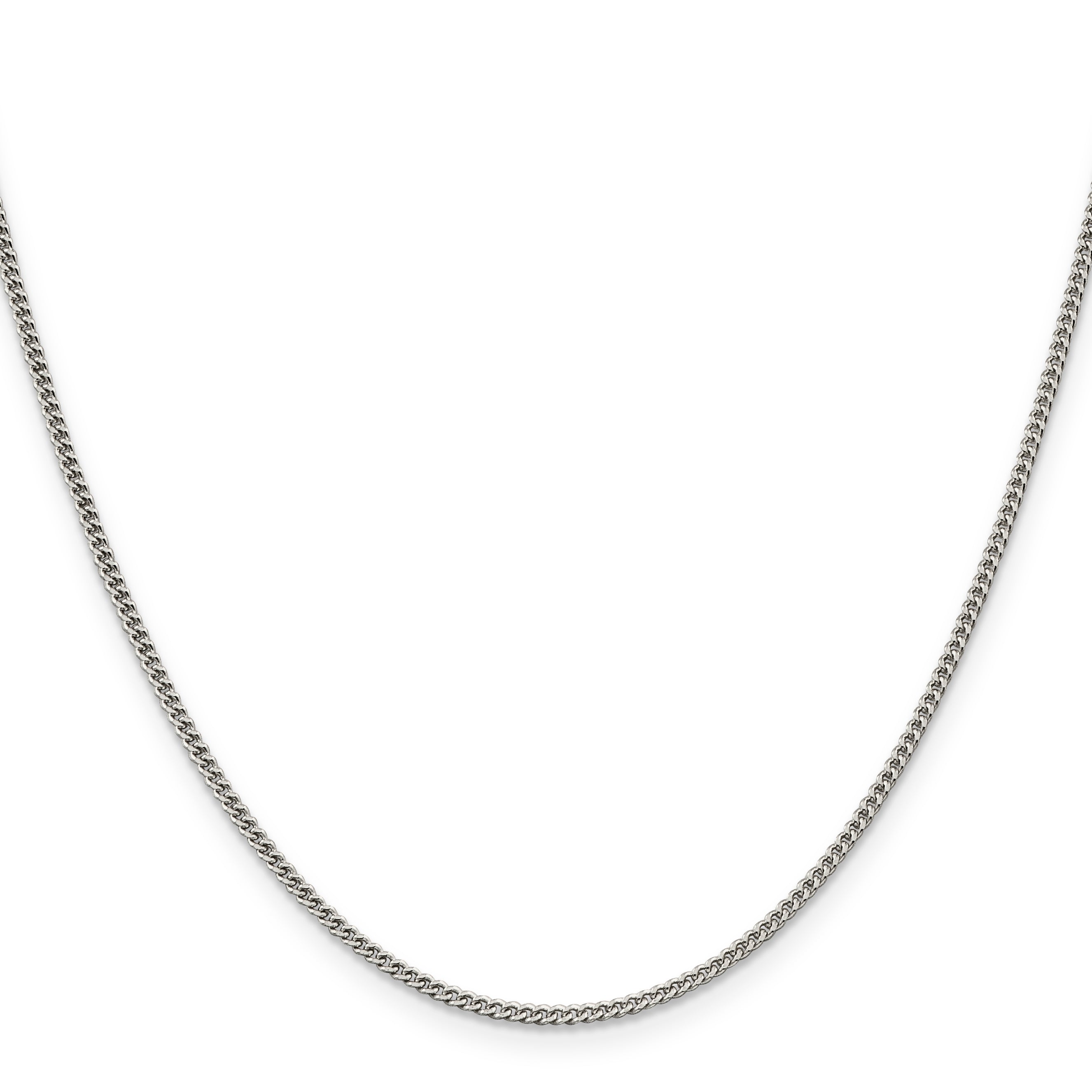 22 Inch Sterling Silver 1.75mm Curb Chain Necklace