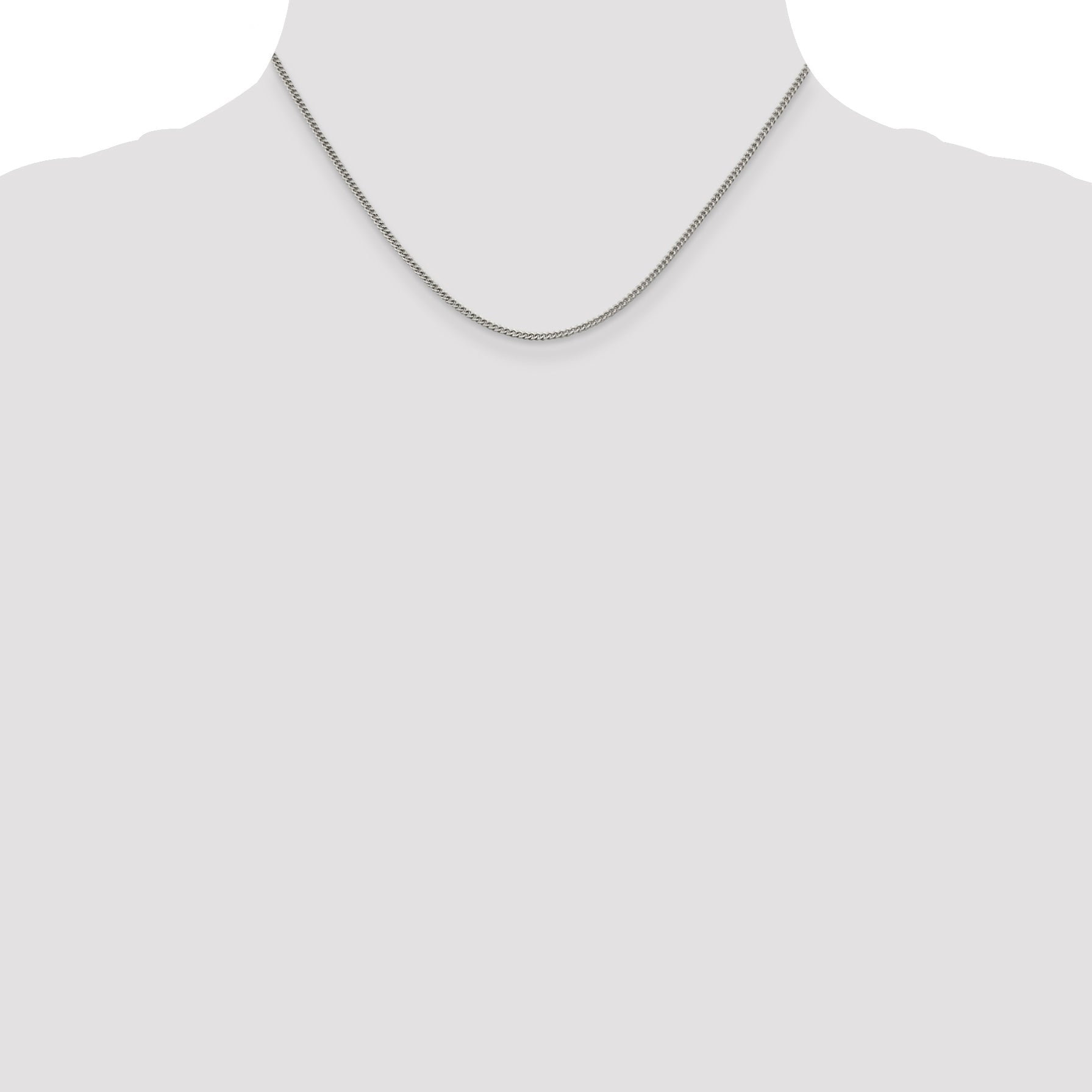 16 Inch Sterling Silver 1.75mm Curb Chain